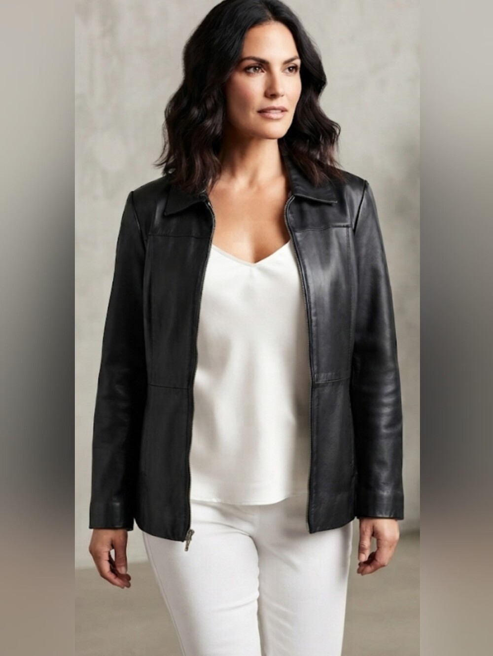 Alfani Men's Black Leather Bomber Jacket